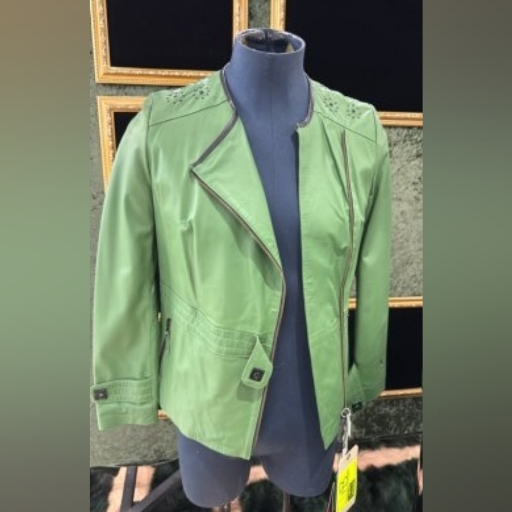 Ottimo Green Leather Jacket for Women